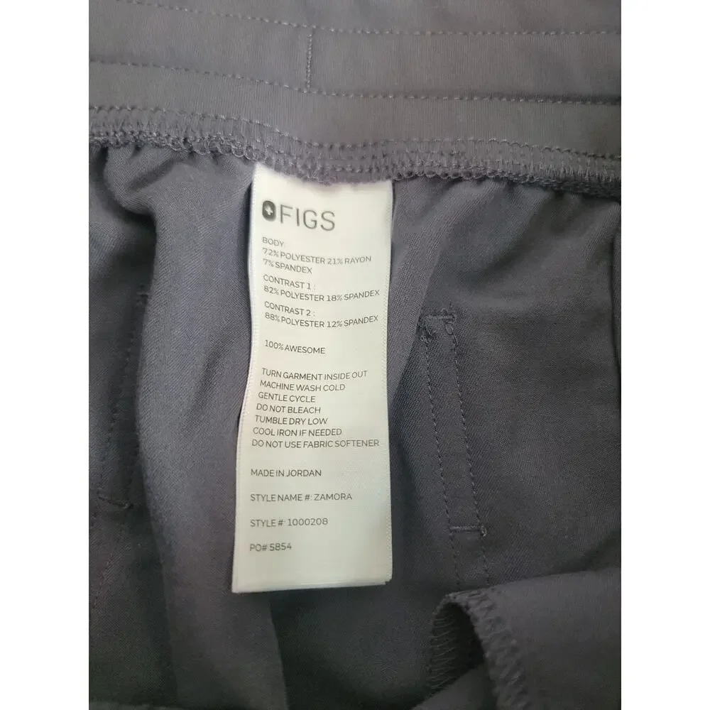Figs Zamora Gray Joggers with Red Drawstring Sz Large Womens